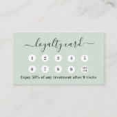 Sage groene qr code business logo klantenkaartje (Voorkant)