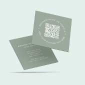 Sage Groene QR Code L Professionele Schone Elegant Vierkante Visitekaartje