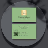 Sage groene QR code logo Visitekaartje