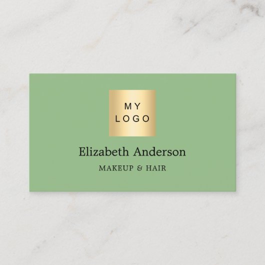 Sage groene QR code logo Visitekaartje (Voorkant)