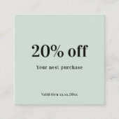 Sage groene qr code loyaliteit kortingskaartje (Voorkant)