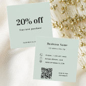 Sage groene qr code loyaliteit kortingskaartje