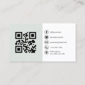 Sage Groene QR-code social media Visitekaartje (Achterkant)
