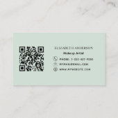 Sage groene qr-code visitekaartje (Achterkant)