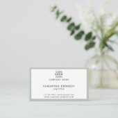 Sage Groene Rand QR-code Professionele Aangepaste Visitekaartje (Staand voorkant)