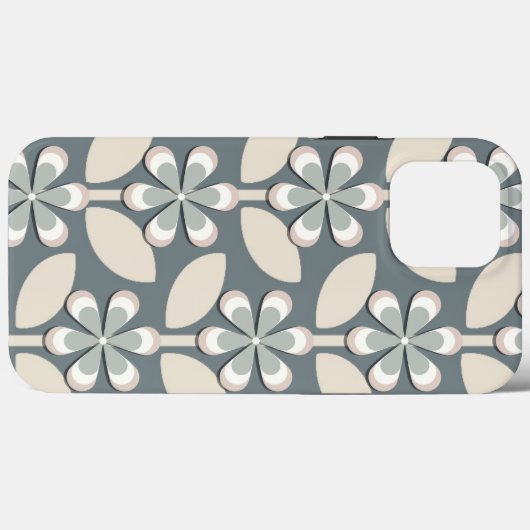 Sage Groene Retro Bloemen Case-Mate iPhone Case (Achterkant (horizontaal))