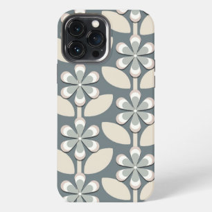 Sage Groene Retro Bloemen iPhone 13 Pro Max Hoesje