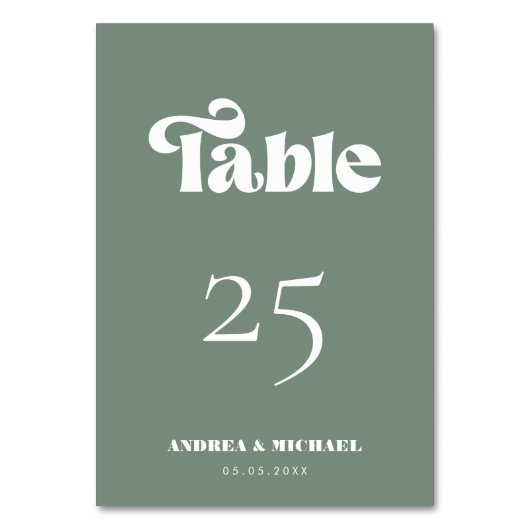 Sage Groene Retro Typografie Eenvoudige Moderne Br Kaart (Achterkant)