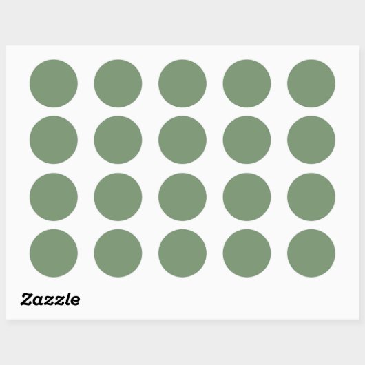 Sage Groene Ronde Sticker (Vel)