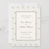 Sage Groene Roos Bruiloft Save The Date (Voorkant)