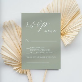 Sage groene rsvp kalligrafie bruiloft rsvp kaarten kaartje