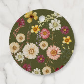 Sage groene rustieke wilde bloem bedankjes labels (Achterkant)