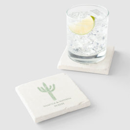 Sage Groene Saguaro Cactus Trouwgunst Stenen Onderzetter