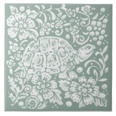  Sage Groene Schildpad Bos Slak Bosgrond Tegeltje (Voorkant)