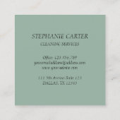 Sage Groene Schoonmakende Diensten Commercieel Bin Vierkante Visitekaartje (Achterkant)