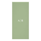 Sage groene script kalligrafie bruiloft menukaart reclamekaart (Achterkant)