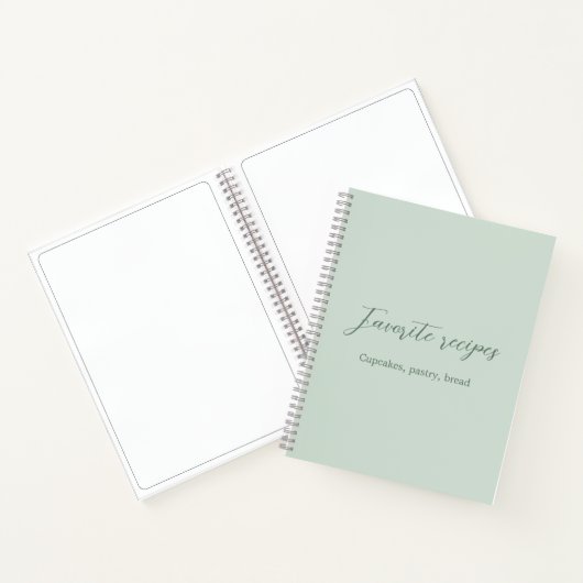Sage groene script recepten kookboek notitieboek (Binnen)