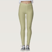Sage Groene Stevige Kleur | Klassiek | Elegant Leggings (Voorkant)