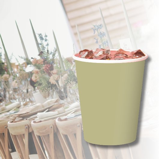 Sage Groene Stevige Kleur | Klassiek Papieren Bekers