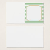 Sage Groene Streep Bi-Fold Label Visitekaartjes (Voorkant /achterkant)