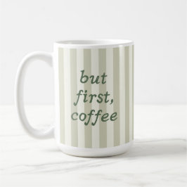 Sage Groene Streep Trendy Gezellige Minimalistisch Koffiemok