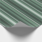Sage-groene strepen cadeaupapier (Hoek)