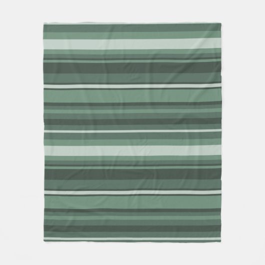 Sage-groene strepen fleece deken (Voorkant)