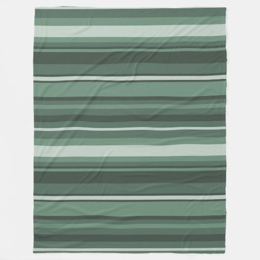 Sage-groene strepen fleece deken (Voorkant)