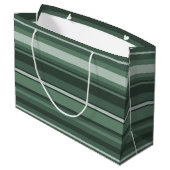 Sage-groene strepen large cadeautasje (Achterkant Gekanteld)