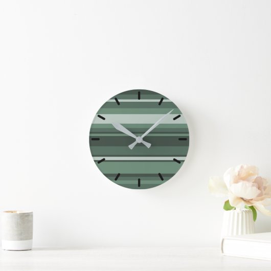 Sage groene strepen ronde klok (Huis)