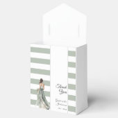 Sage Groene Strepen Waterverf Bruid Vrijgezellenfe Bedankdoosjes (Geopend)