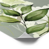 Sage Groene String Lights Bloemen Bruiloft Welkom Poster (Hoek)