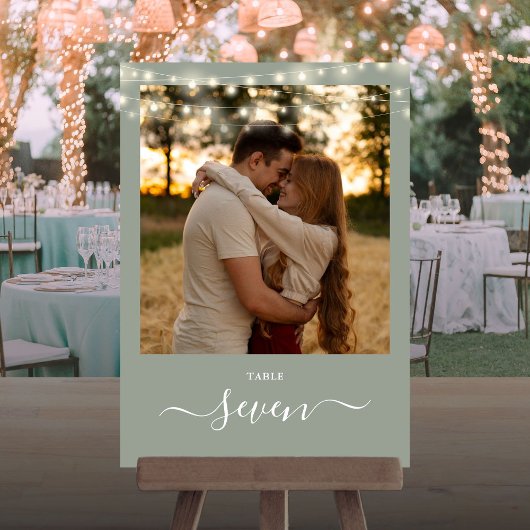 Sage Groene String Lights Foto Tafelnummer