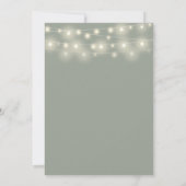 Sage Groene String Lights Script Bruiloft Kaart (Achterkant)