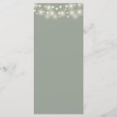 Sage Groene String Lights Signature Bruiloft Menu (Achterkant)