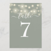 Sage Groene String Lights Tafelnummer (Achterkant)
