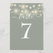 Sage Groene String Lights Tafelnummer (Voorkant)