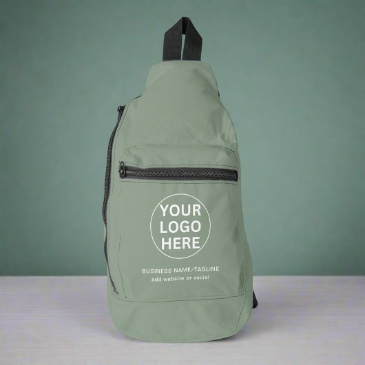 Sage Groene Tekst & Logo Promotiezaken Sling Bag