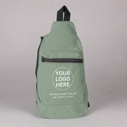 Sage Groene Tekst & Logo Promotiezaken Sling Bag