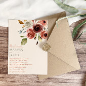 Sage Groene Terracotta Bruiloft Bloemen Kaart