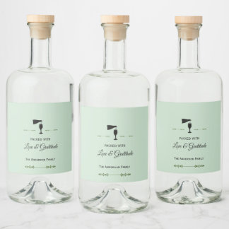 Sage Groene Thanksgiving Likeur Fles Label Likeurfles Etiket
