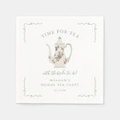 Sage Groene Thee Vrijgezellenfeest Bruids Tea Part Servet (Voorkant)