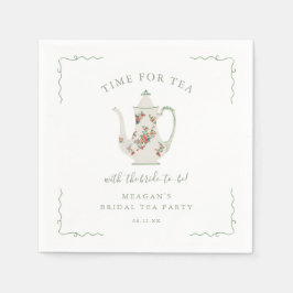 Sage Groene Thee Vrijgezellenfeest Bruids Tea Part Servet