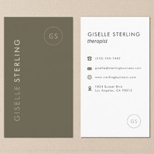 Sage Groene Therapeut Luxe Elegant Modern Visitekaartje