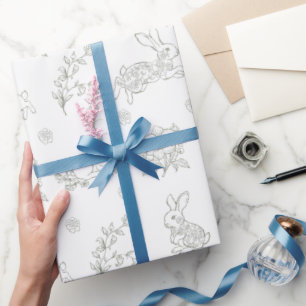Sage Groene Toile Konijn Konijnen Cadeaupapier
