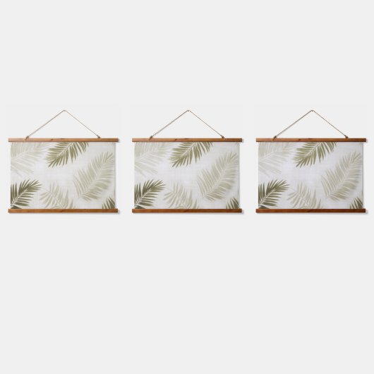 Sage Groene Tropische Boheemse Hout Topped Wall Ta Hangend Wandkleed (Driedubbel)