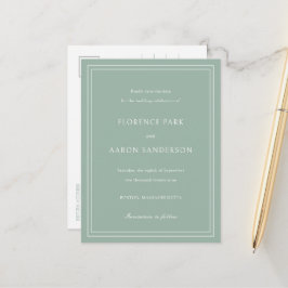 Sage Groene Trouw Save the Date Aankondigingskaart