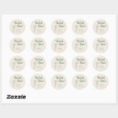 Sage Groene Trouw | Wilde Bloem Ronde Sticker (Vel)
