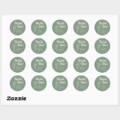 Sage Groene Trouw | Wilde Bloem Ronde Sticker (Vel)