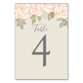 Sage Groene Trouwdatum Aangepast Tafelnummer Bloem (Achterkant)